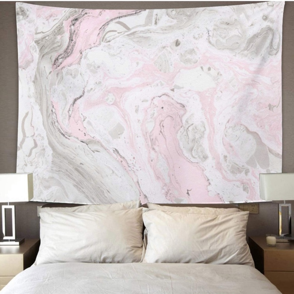 Pink and white marble tapestry